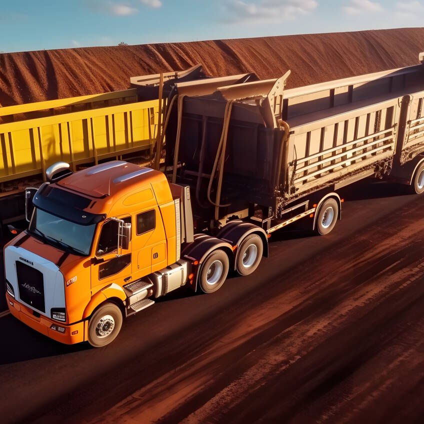 A loader loading a semitrailer