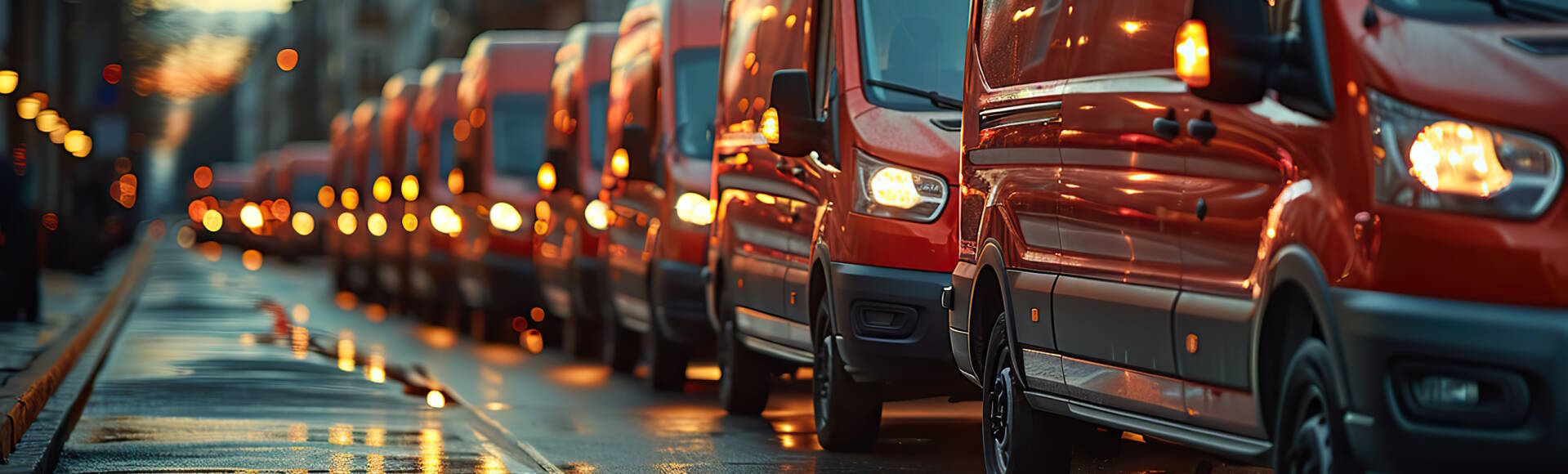 A fleet of delivery vans ready for dispatch